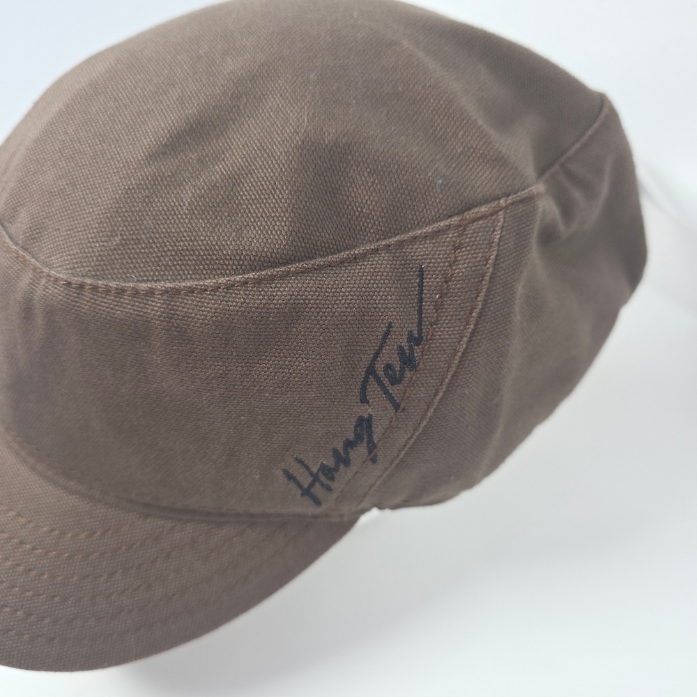 Hang Ten Cadet Cap 57cm Military Style Hat Cotton Canvas Adjustable Brown NEW